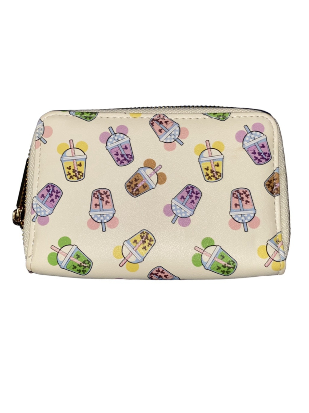Women's Disney Danielle Nicole Mickey Mouse Boba Tea Wallet Cream Multicolor